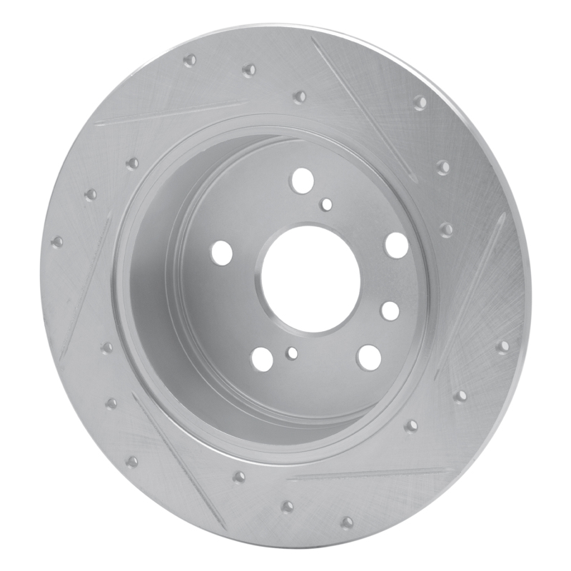 Lexus ES300 Brake Rotor (1) - Rear Left - R1 Concepts - Drilled & Slotted - Silver - `92-`03